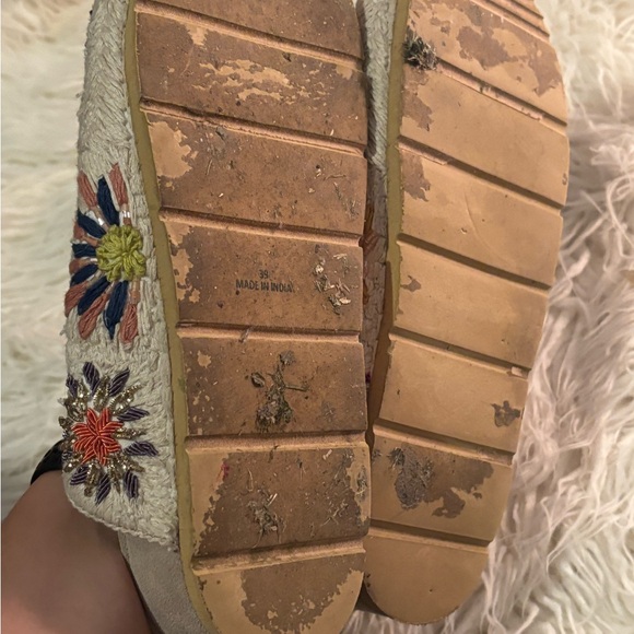 Free People Floral Embroidered Mules - Cream and Multicolor - Picture 3 of 3